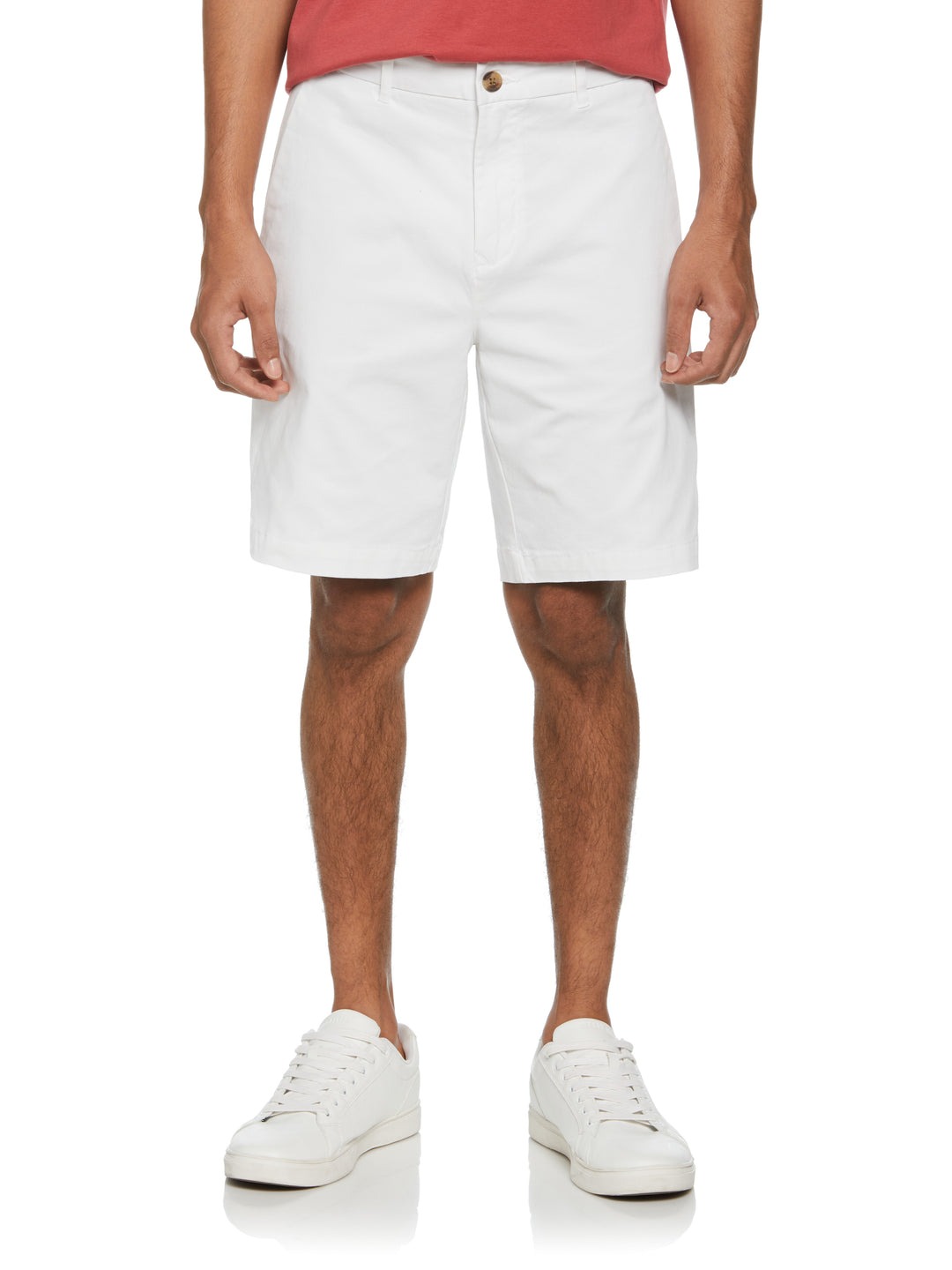 Flat Front Stretch Chino Short (Bright White) 