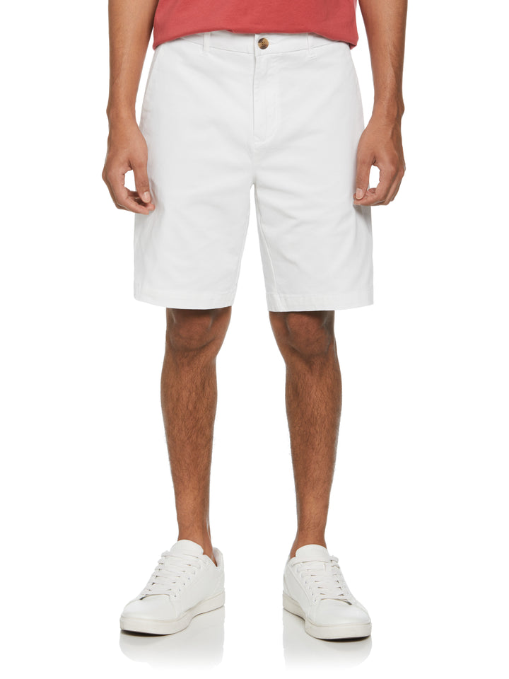 Flat Front Stretch Chino Short (Bright White) 