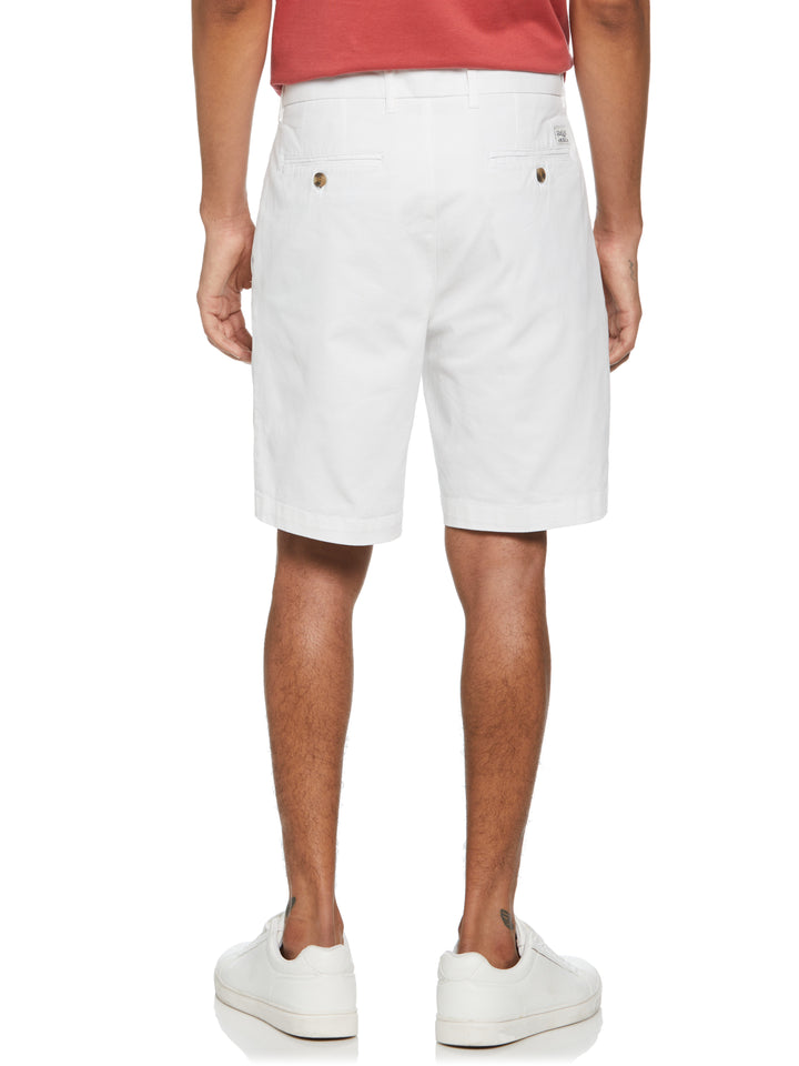 Flat Front Stretch Chino Short (Bright White) 