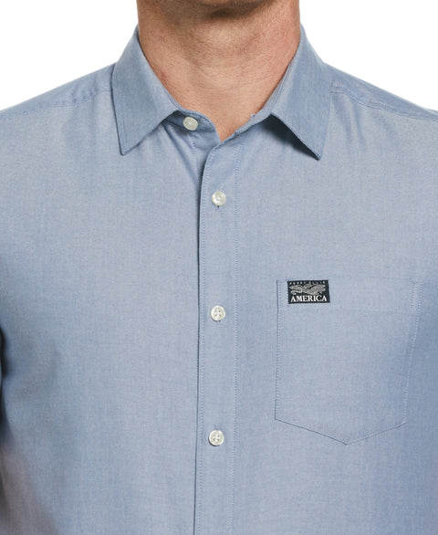 Short Sleeve Solid Oxford Shirt (Captains Blue) 