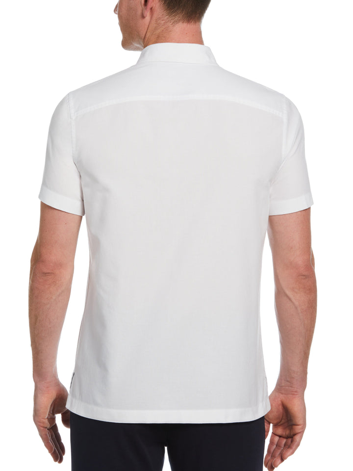 Short Sleeve Solid Oxford Shirt (Bright White) 