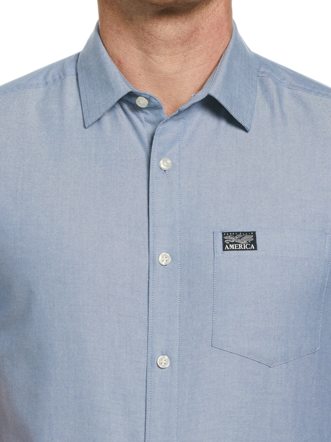 Short Sleeve Solid Oxford Shirt (Captains Blue) 