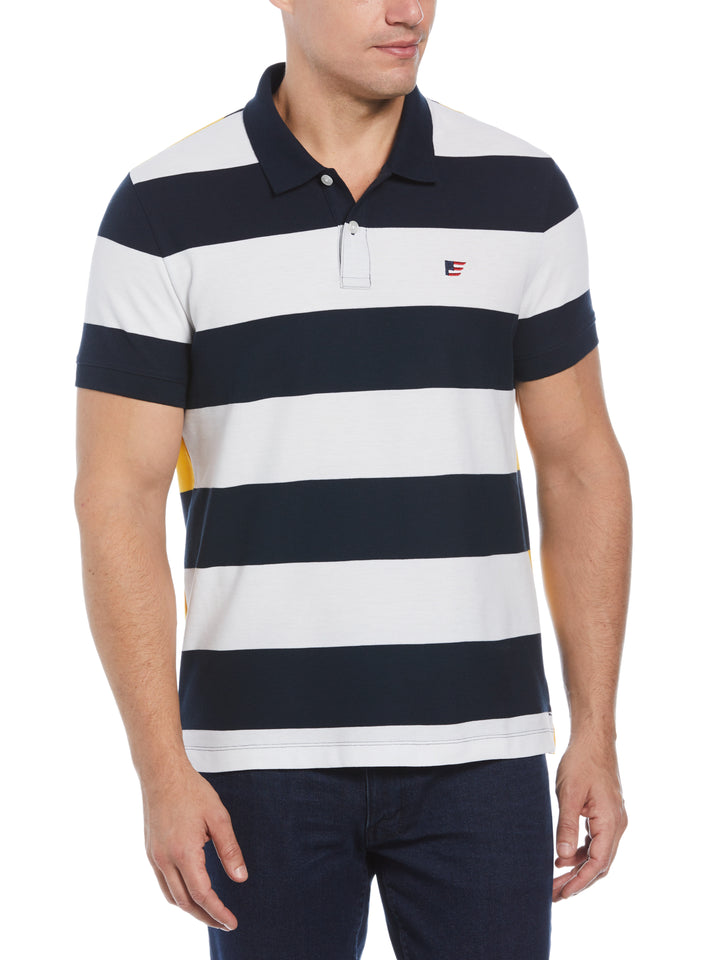Striped Nautical Polo (Dark Sapphire) 