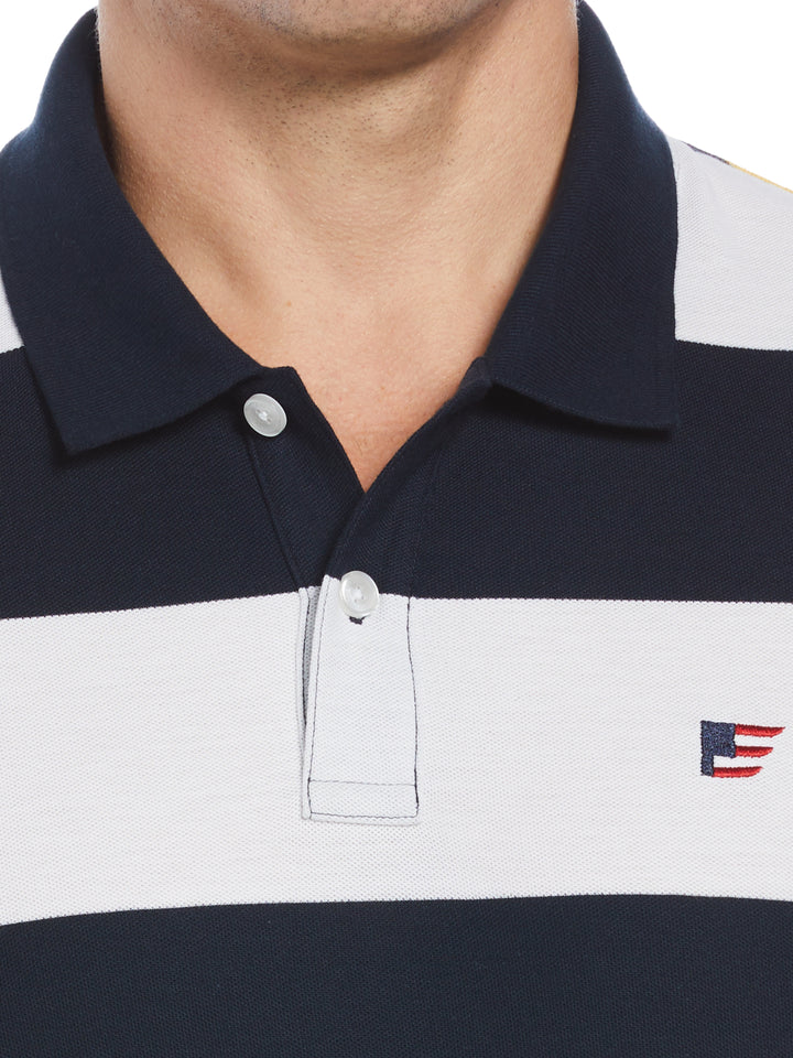 Striped Nautical Polo (Dark Sapphire) 