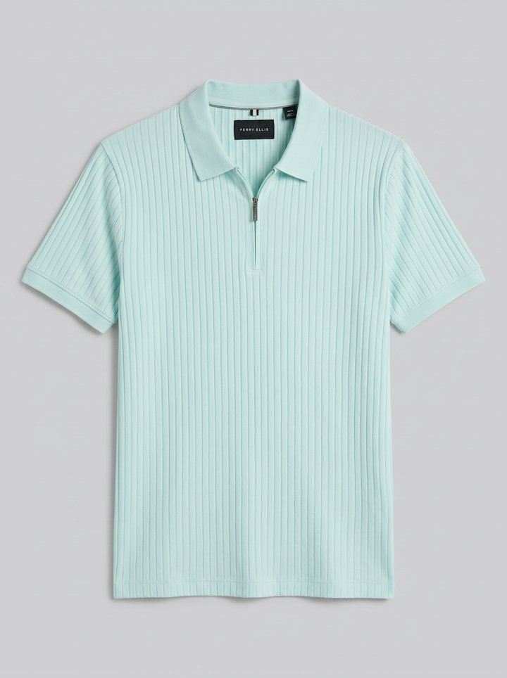 Quarter Zip Ribbed Polo