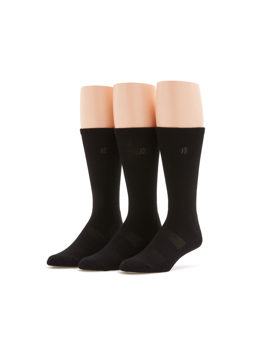 3-PK Casual Luxe Rib PE Logo Crew (Black) 