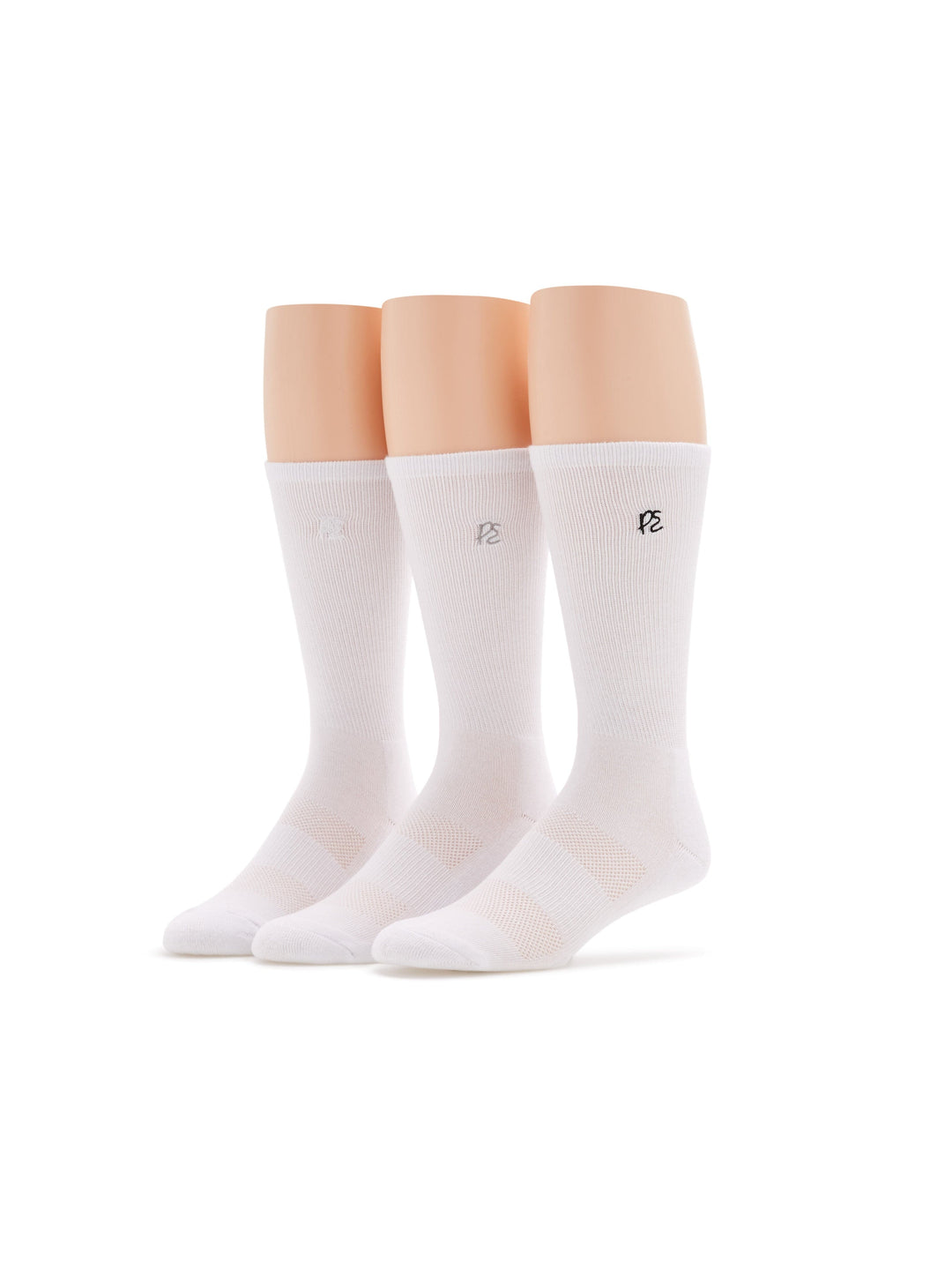 3-PK Casual Luxe Rib PE Logo Crew (White) 