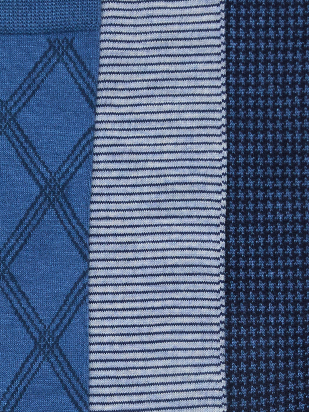 Men's 3-Pack Everyday Diamond Mix Socks (Blue Asst) 