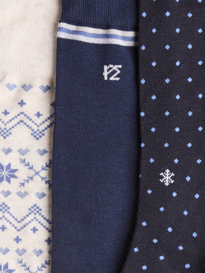 Fair Isle Polka Dot Flat Knit Socks (3 Color Asst) 