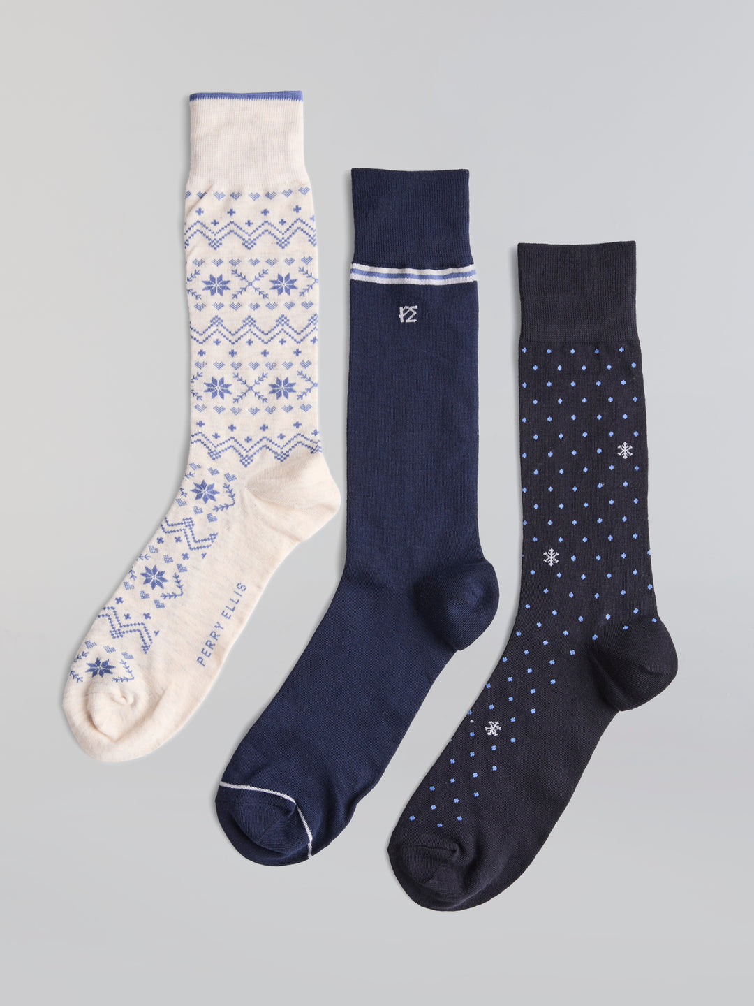 Fair Isle Polka Dot Flat Knit Socks (3 Color Asst) 