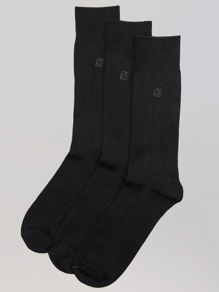 3 Pack Luxe Bamboo Socks (Black) 