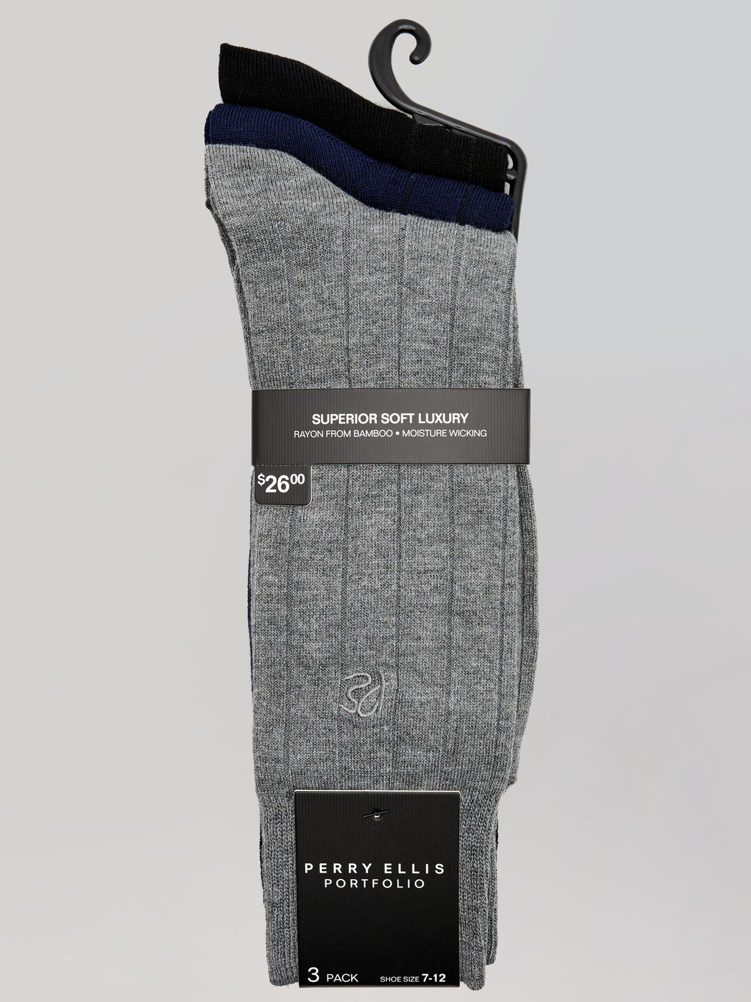 3 Pack Luxe Bamboo Socks (New Dk Assrt) 