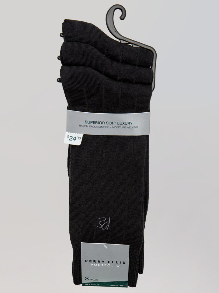 3 Pack Luxe Bamboo Socks (Black) 