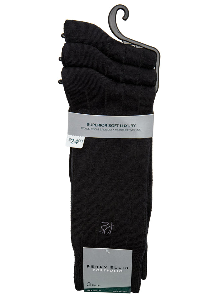 3 Pack Luxe Bamboo Socks (Black) 