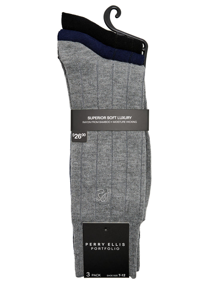 3 Pack Luxe Bamboo Socks (New Dk Assrt) 
