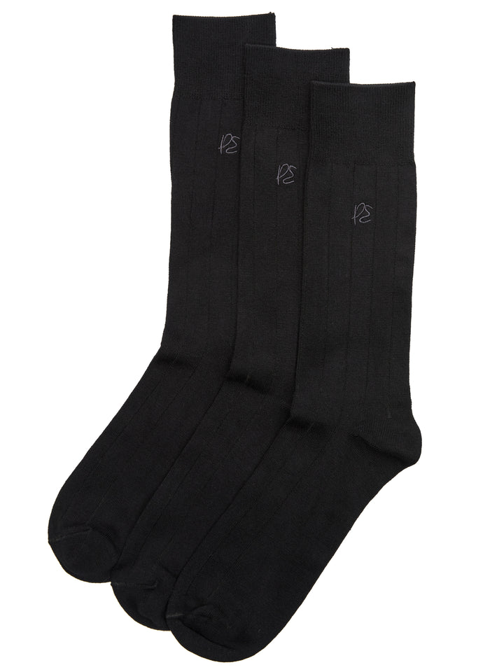 3 Pack Luxe Bamboo Socks (Black) 