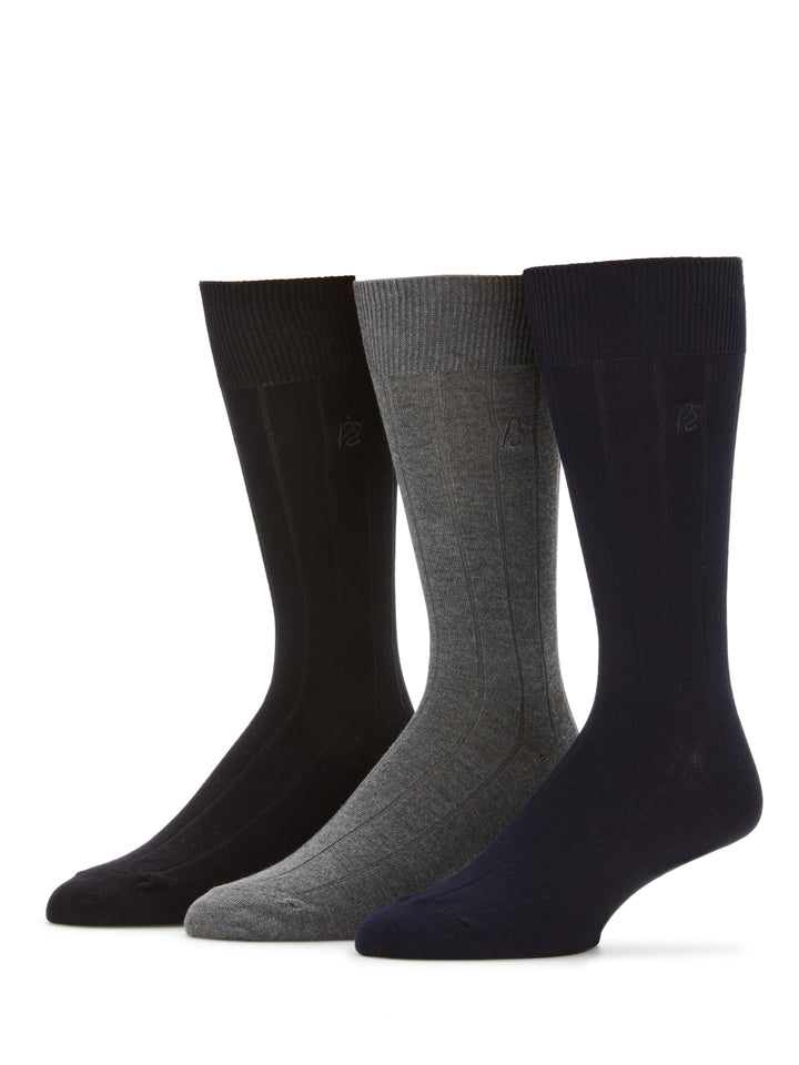 3 Pack Luxe Bamboo Socks (New Dk Assrt) 