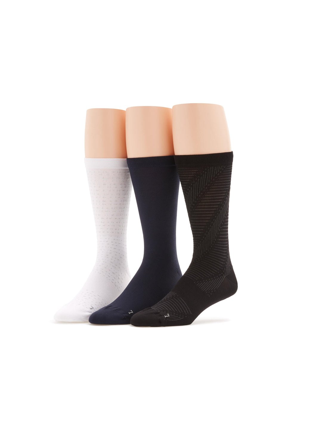 Performance Microfiber Tech Stitch Crew Dress Socks, 3-Pack (3 Color Asst) 
