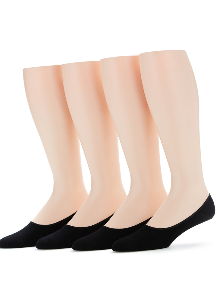 No Show Liner Sock, 4-Pack (Black) 