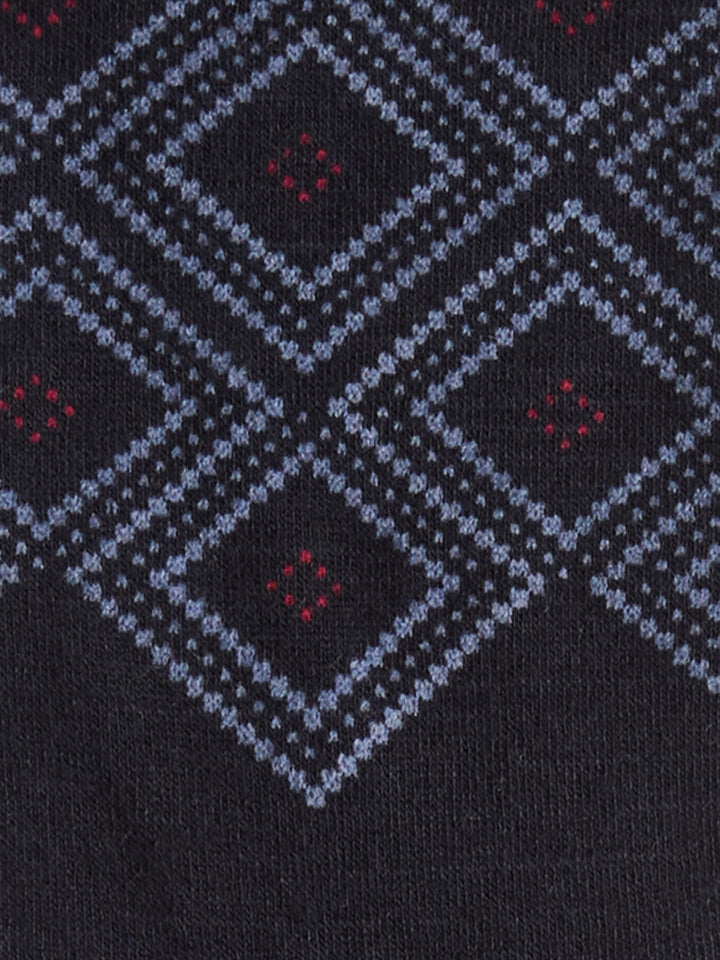 Bamboo Geo Diamond Argyle Logo Socks (China Blue) 