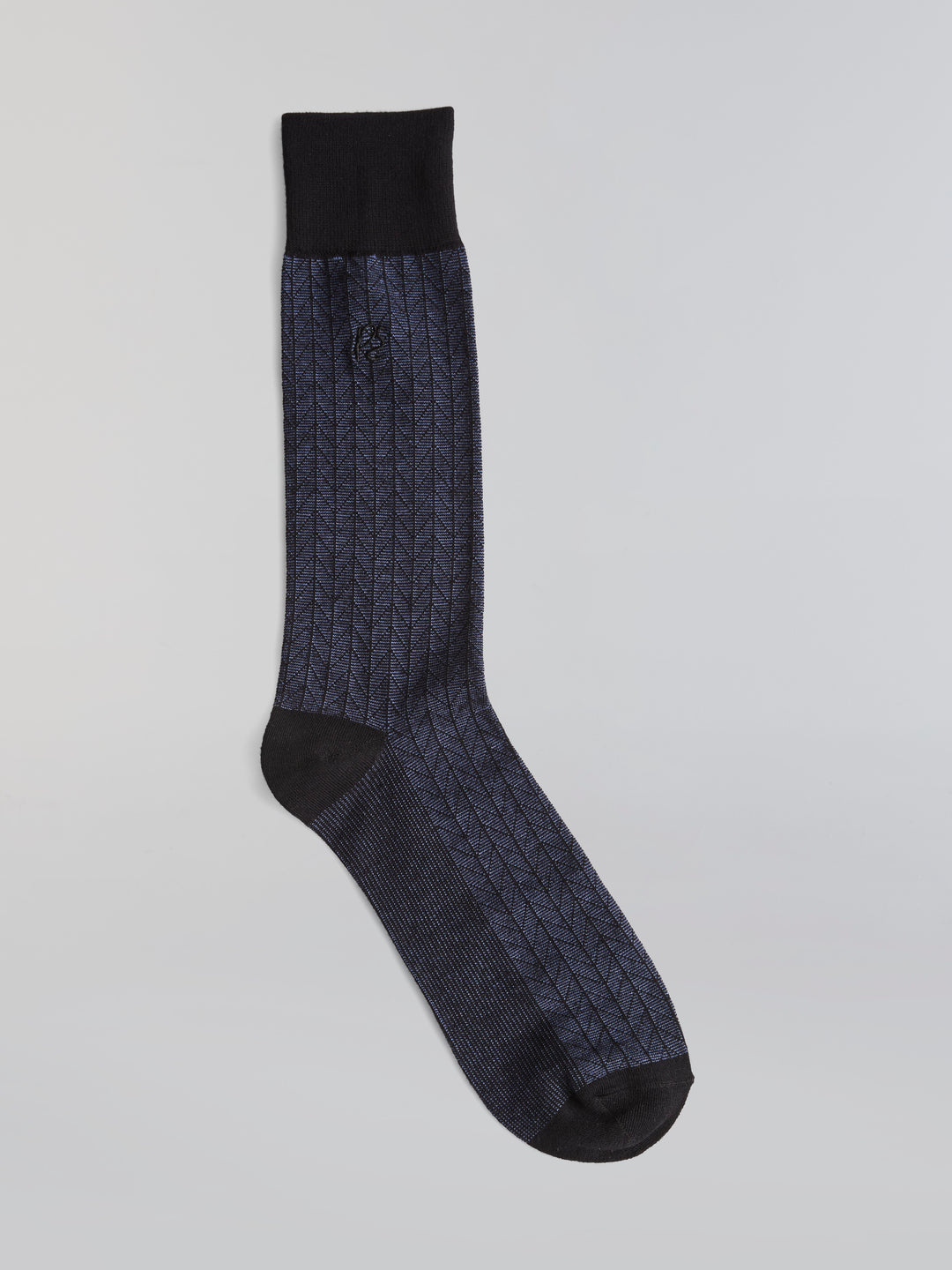 Bamboo Herringbone Patterned Crew Socks (Anthracite) 