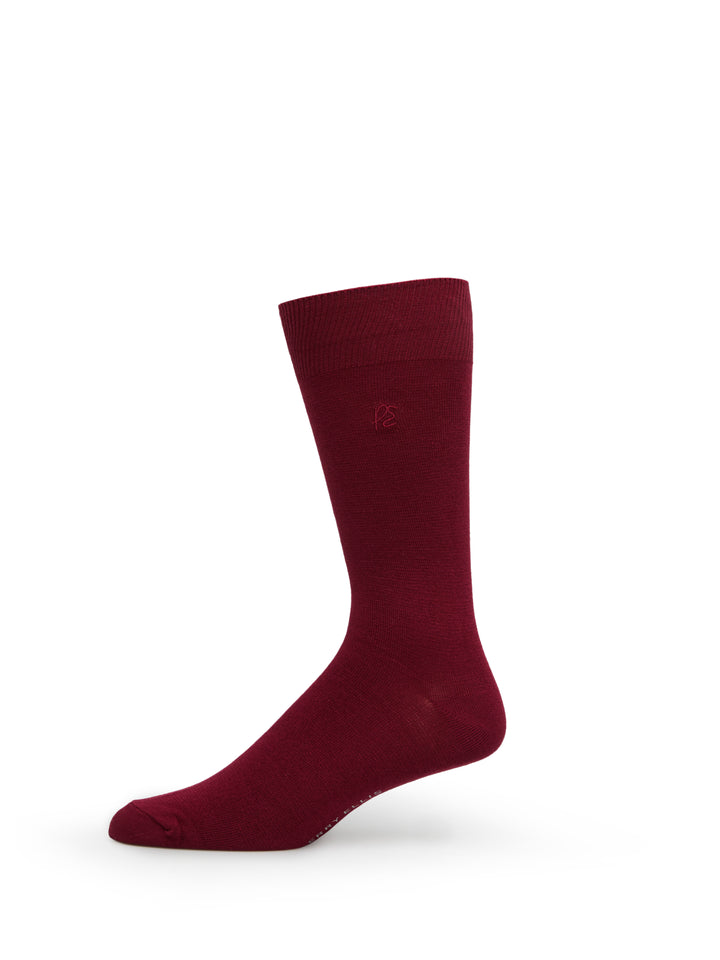 Bamboo Logo Crew Socks (Cabernet) 