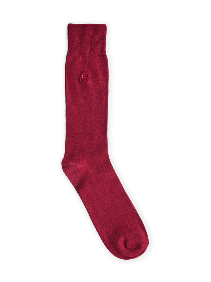 Bamboo Logo Crew Socks (Cabernet) 
