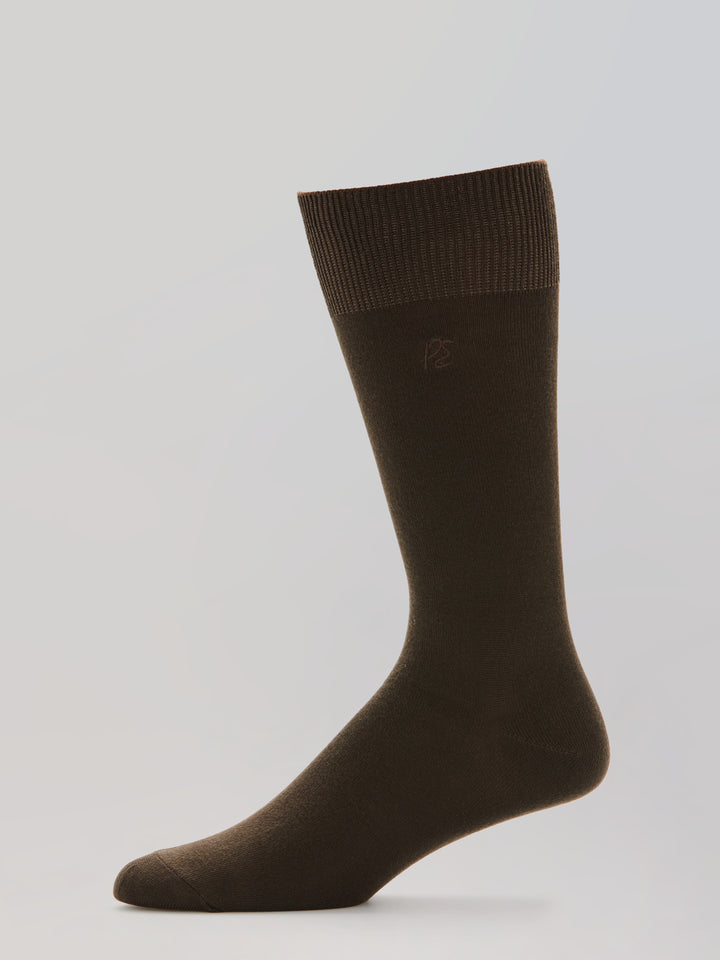 Bamboo Logo Crew Socks (Lt Brown) 