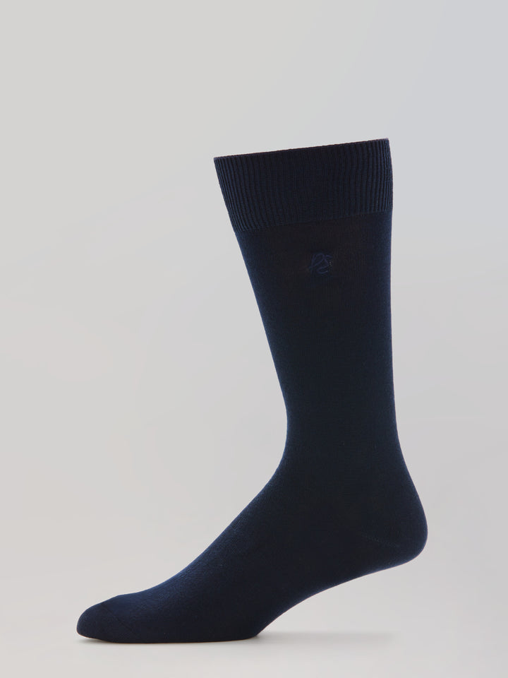 Bamboo Logo Crew Socks (Navy) 