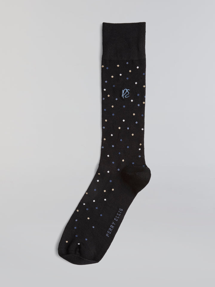 Bamboo Modern Dot Logo Socks (Black) 