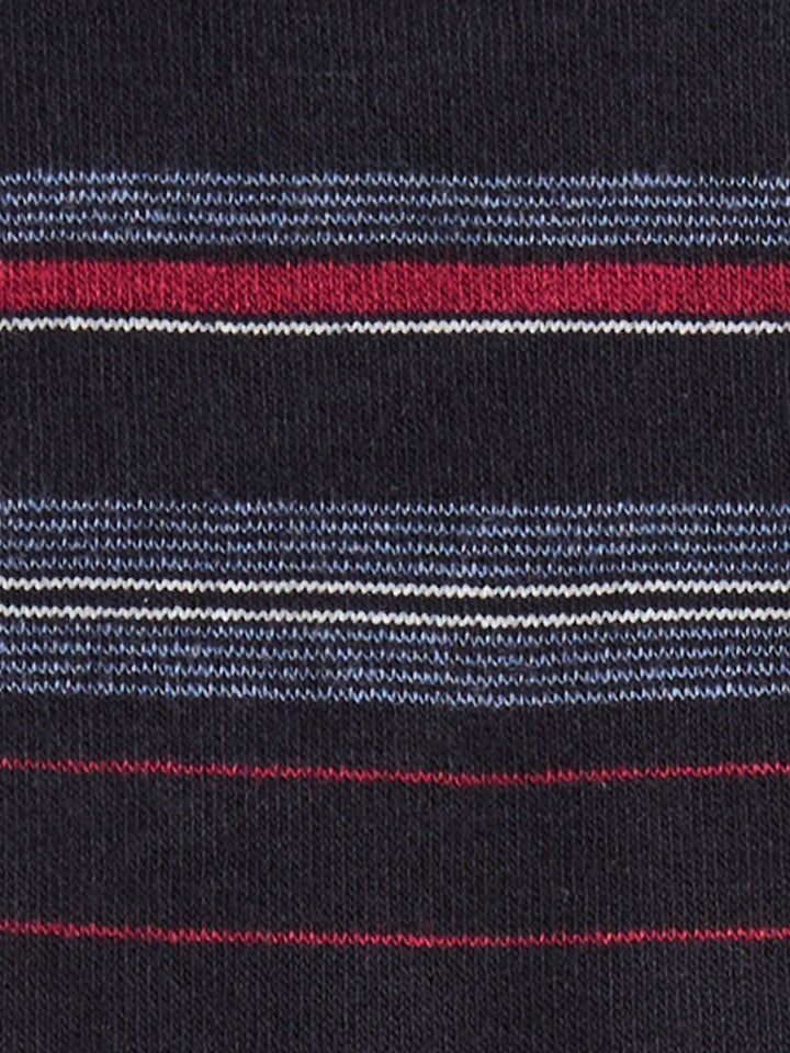 Bamboo Stripe Logo Socks (Dark Sapphire) 