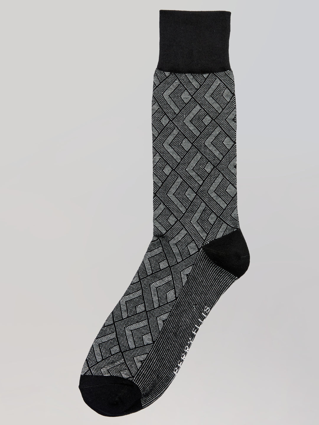 Bamboo Viscose Blend Modern Diamond Crew Socks (Anthracite) 