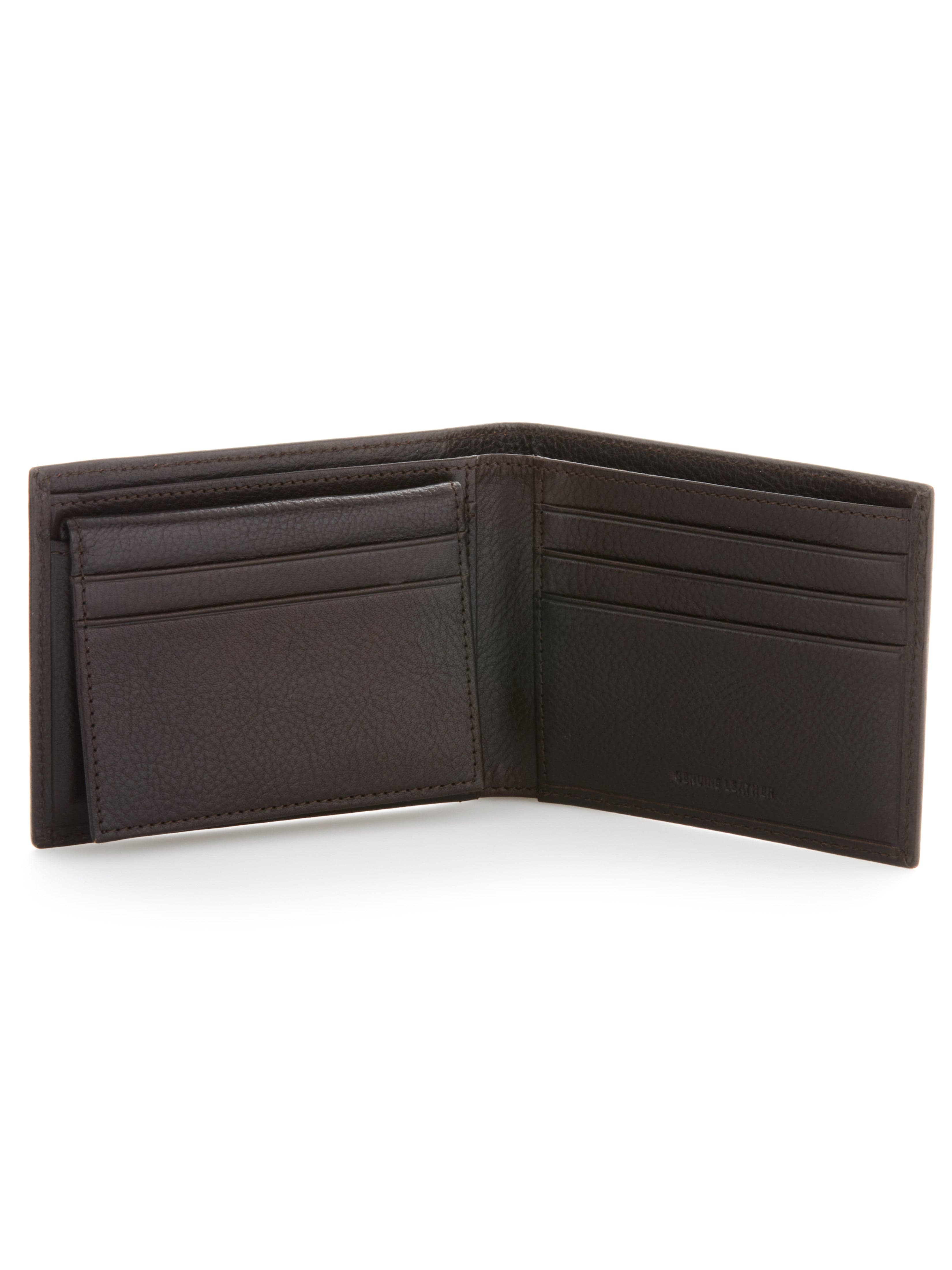 Brown Genuine Leather Glazed Wallet – Perry Ellis