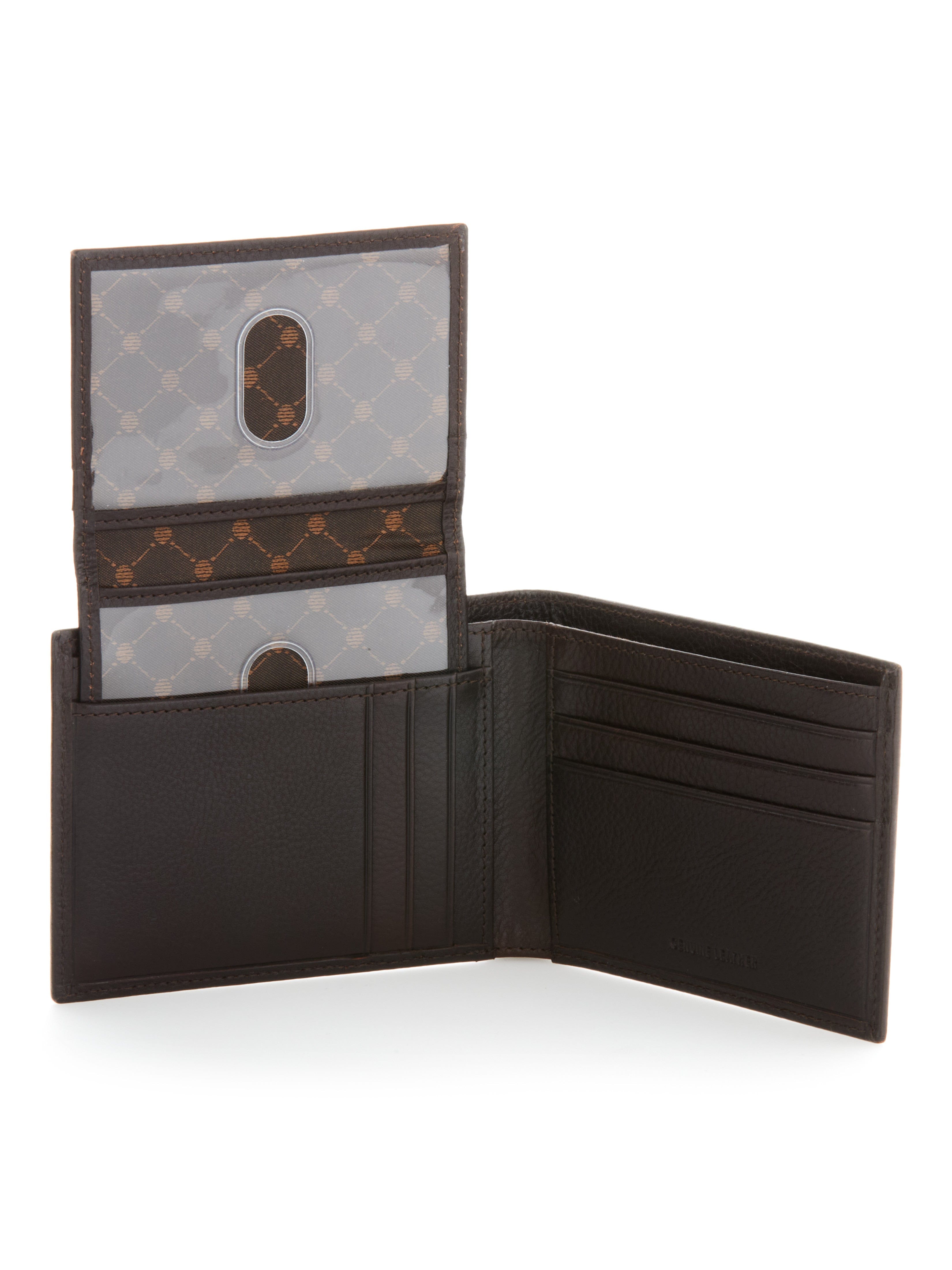 Brown Genuine Leather Glazed Wallet – Perry Ellis