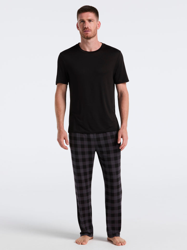 Deluxe Touch Buffalo Plaid Sleep Pant (Black Beauty) 