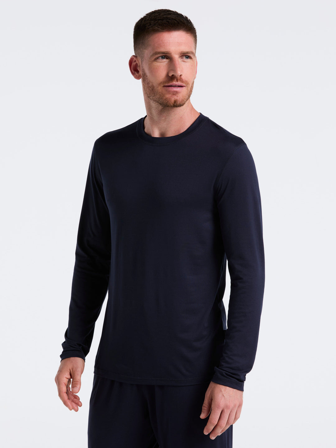 Deluxe Touch Crew Neck Long Sleeve (Navy Iris) 