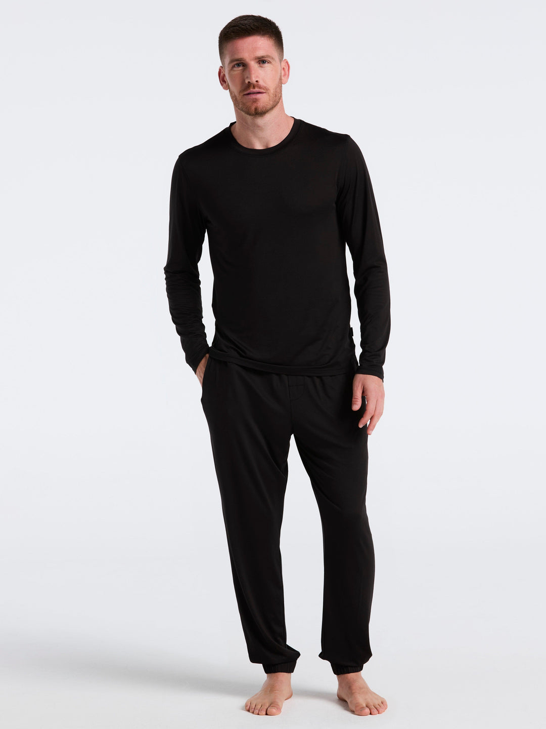 Deluxe Touch Crew Neck Long Sleeve (Black Beauty) 