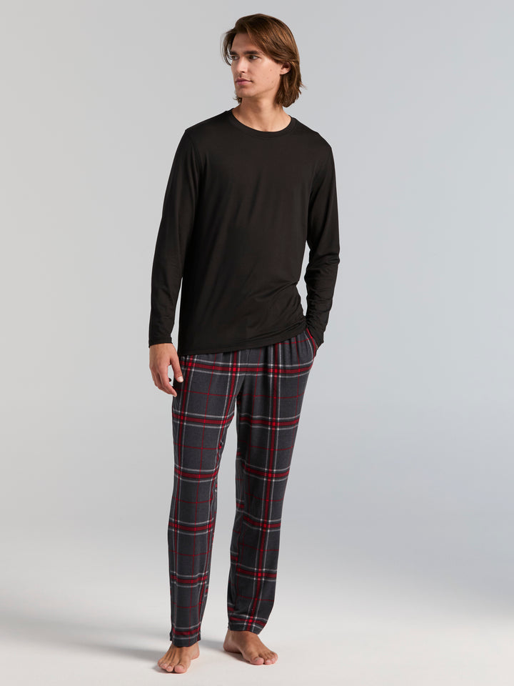 Deluxe Touch Plaid Lounge Pants (Chili Pepper) 