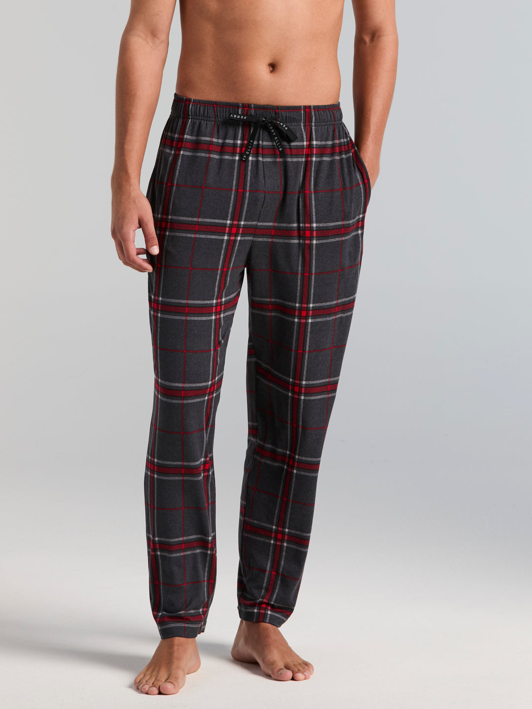 Deluxe Touch Plaid Lounge Pants (Chili Pepper) 
