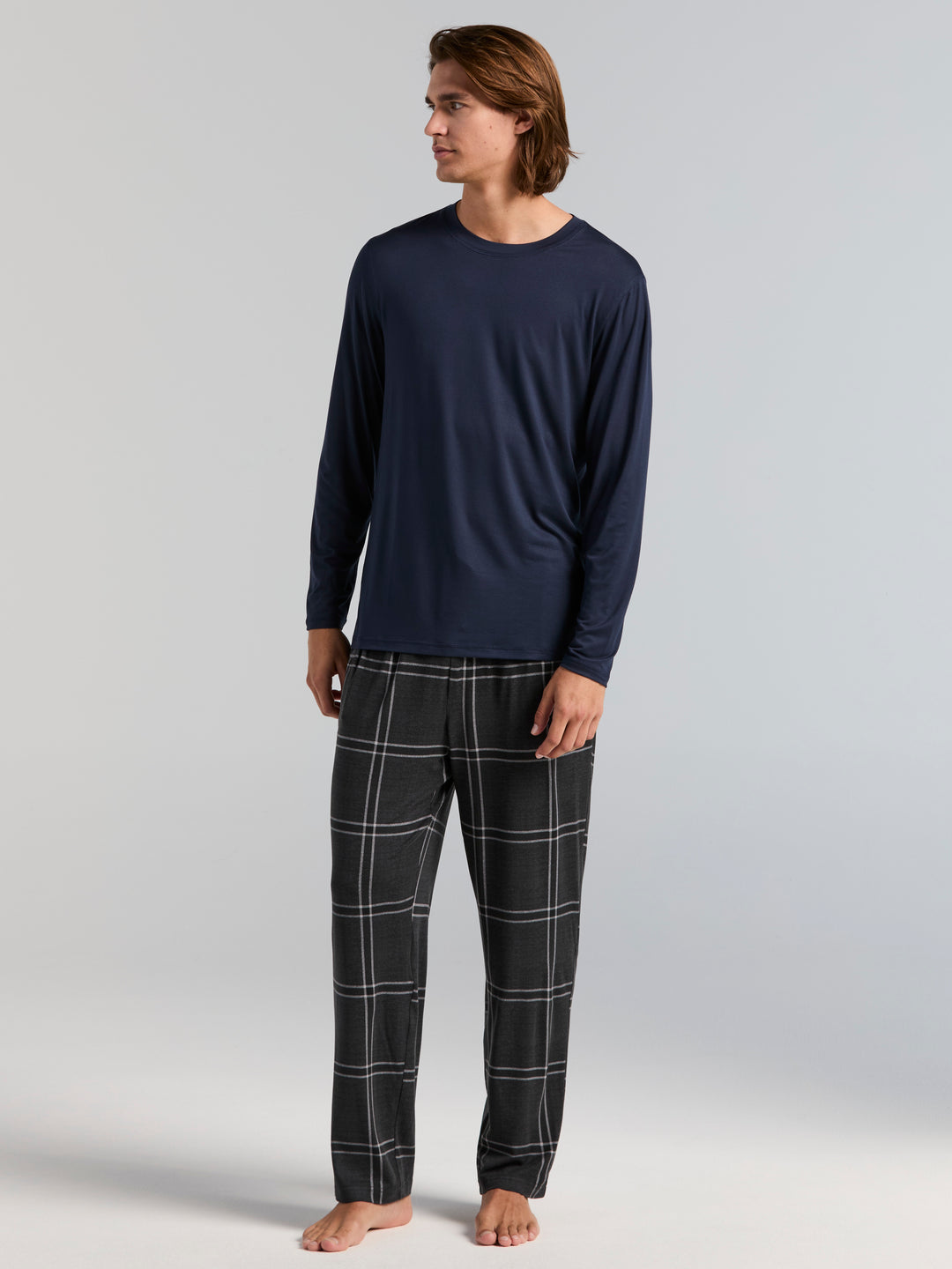 Deluxe Touch Plaid Sleep Pant (Black Beauty) 