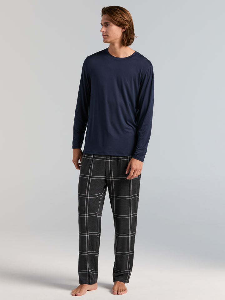 Deluxe Touch Plaid Sleep Pant (Black Beauty) 