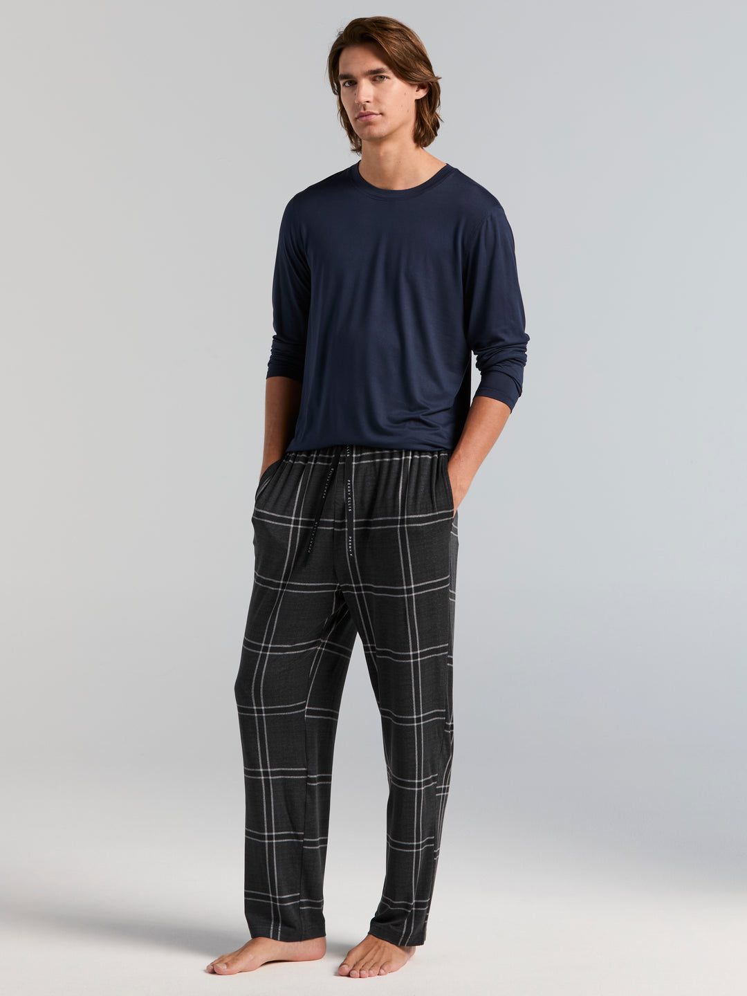 Deluxe Touch Plaid Sleep Pant (Black Beauty) 