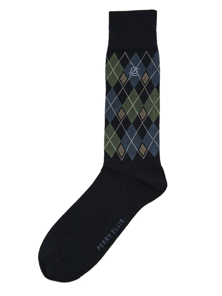 Diamond Print Bamboo Socks (Dk Sapphire) 