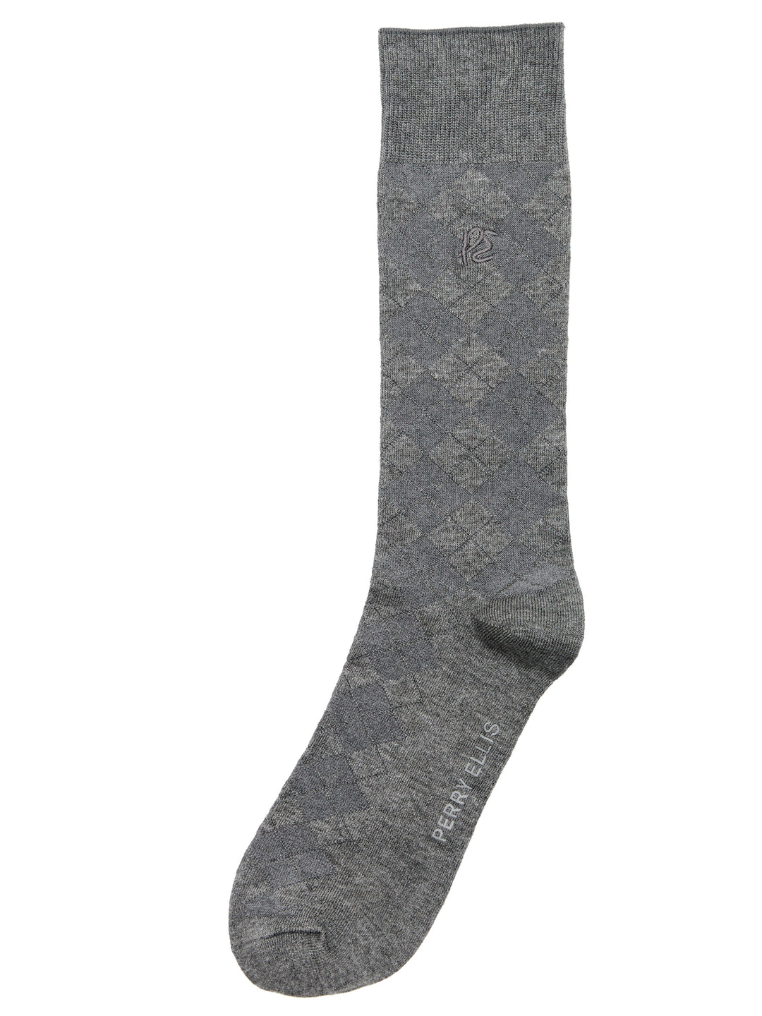 Textured Argyle Logo Crew Socks (Heath. Chrl) 