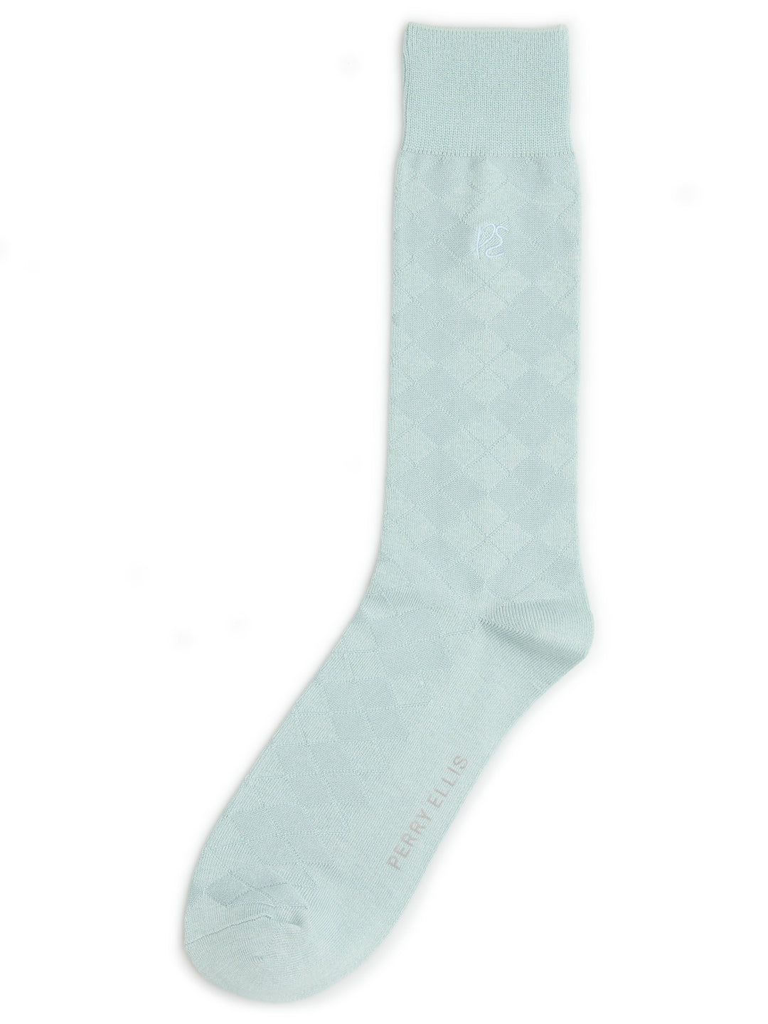 Textured Argyle Logo Crew Socks (Cloud Blue)