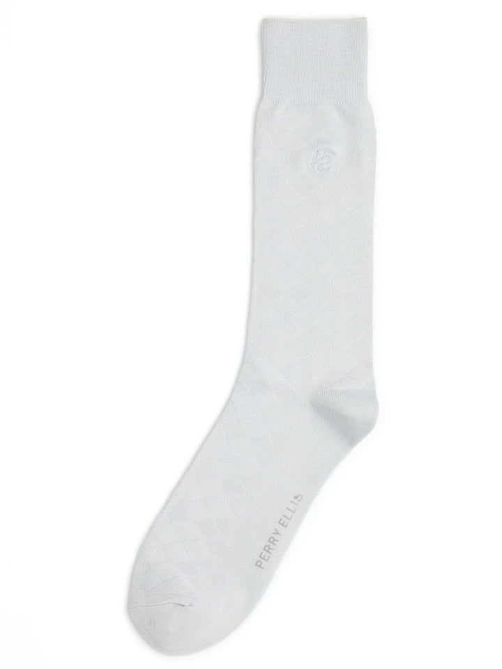 Textured Argyle Logo Crew Socks (Arctic Ice)