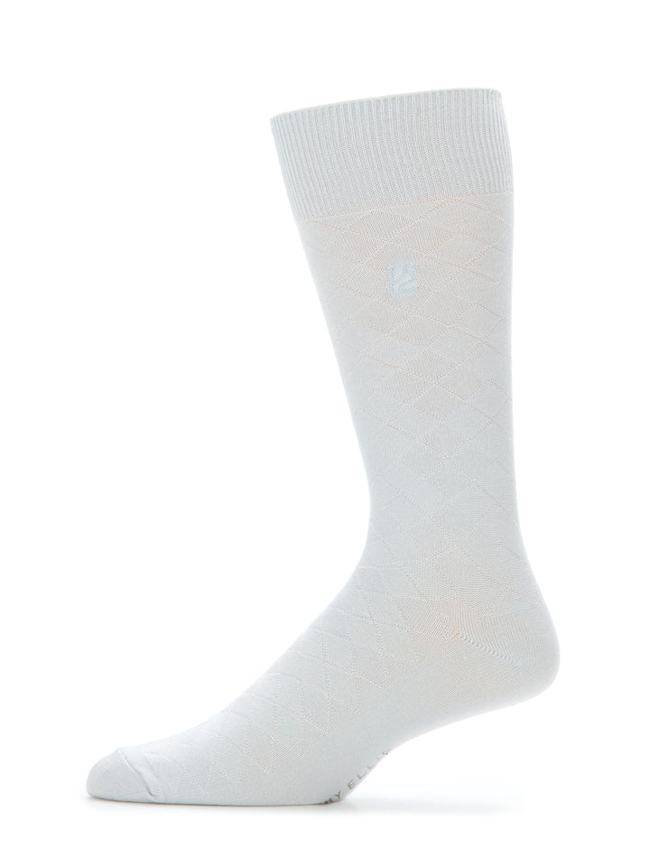 Textured Argyle Logo Crew Socks (Arctic Ice)