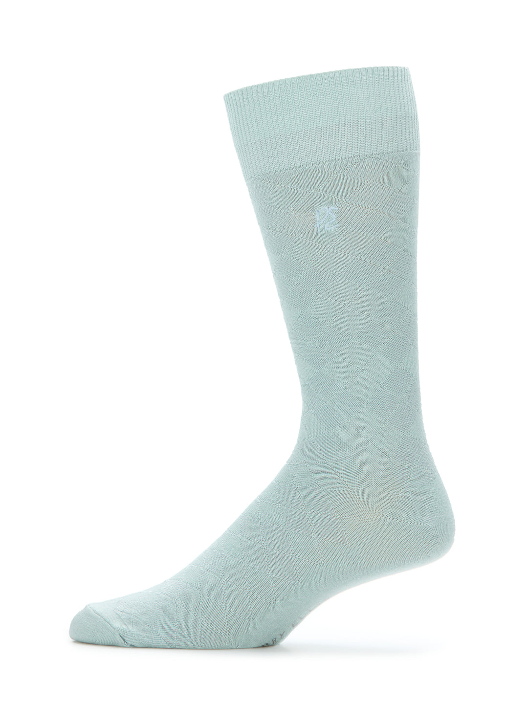 Textured Argyle Logo Crew Socks (Cloud Blue)