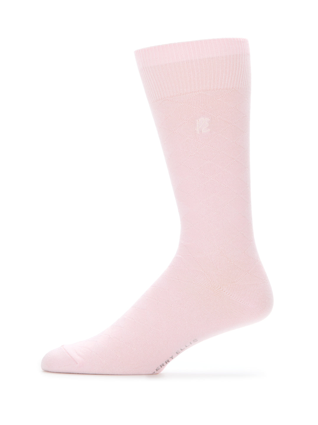 Textured Argyle Logo Crew Socks (Cherry Blossom) 