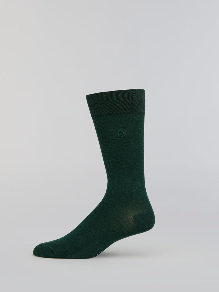 Heathered Patterned Blend Socks (Green) 